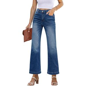 GRAPENT Cute Fall Outfits Casual 90s Dark Blue Petite Jeans Women's Size L 12 14