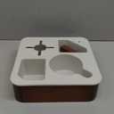 Couch Cup Holder Tray, Acacia Wooden Couch Caddy with Rotatable Phone Holder for Bed Organizer, Waterproof Anti-spill Sofa Cup Holder for Snacks Beverage Remote White (9*9*3 IN)