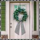Wreath Sash for Front Door Wreath Satin Sash Blank Sashes Embroidery Monogram Yard Doorway Indoor Outdoor Wall Ribbon Bow Home Decor(Black, White,Stripe)