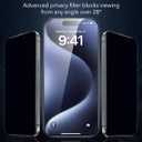 2 x Compatible with iPhone 15 Screen Protector [6.1 inch] - Easy Installation with Auto Dust Removal, [9H Hardness] [Military-Grade Shatter Resistance] Tempered Glass, Crystal Clear HD Display