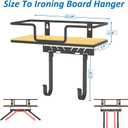 efluky Ironing Board Hanger with Removable Hooks, Ironing Board Holder Wall Mount for T/Y Type, 12.59" L x 5.9" W x 2.36" H, Black