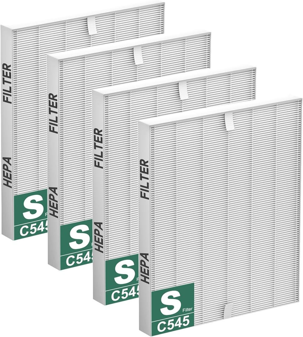 Improvedhand C545 Replacement Filter S Compatible with Winix C545 Air Purifier, True HEPA High Efficiency, Grade H13, Replaces Filter S 1712-0096-00 4PACK