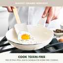 GreenPan Dover 8 Frying Pan Skillet with Spatula, Non-Toxic PFAS-Free Ceramic Nonstick Coating, Sear Saute Fry Egg Omlete, Dishwasher & Oven Safe, Stay Cool Handle, Easy Pour Rims, Cream White
