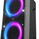 Foxdawn Portable Bluetooth Speaker: 240W Peak Powerful Loud Sound Deep Bass Wireless Boombox Large Subwoofer 15 Hours Battery Life Fast Charging with Led Light Show for Party Outdoor Camping Backyard