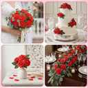 100Pcs Real Touch Red Artificial Roses with Stems - 3" x 8.5" Foam Fake Flowers Bulk for DIY Wedding Bouquets, Centerpieces, Valentine's Day Gifts & Home Decor