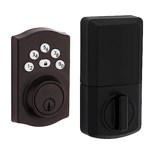 Kwikset Powerbolt 240 5-Button Keypad Venetian Bronze Traditional Electronic Deadbolt Door Lock, Featuring Convenient Keyless Entry, Customizable User Codes and Auto-Locking