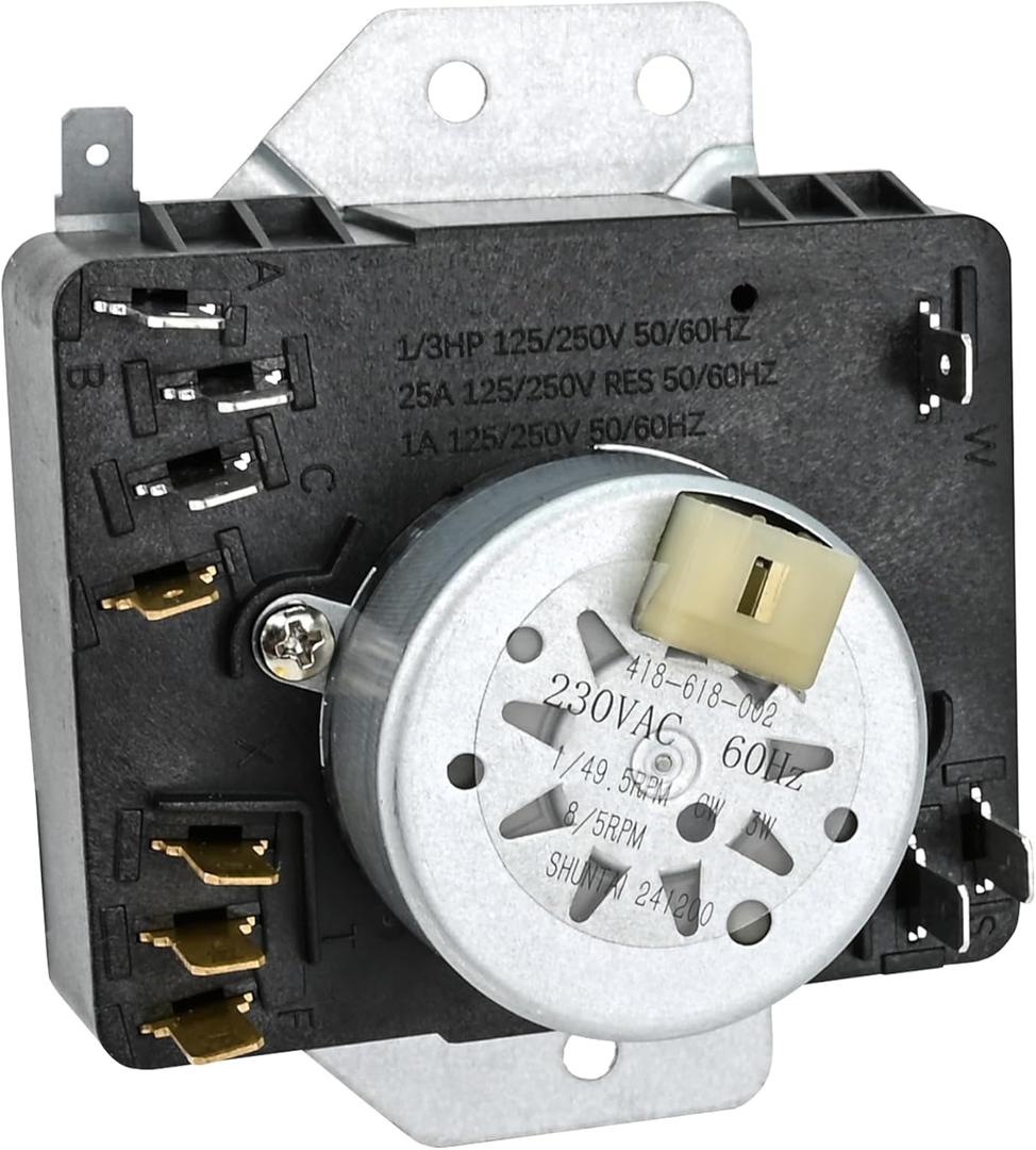 Upgraded W10185982 Dryer Timer Compatible with Whirlpool WED4800XQ0, 7MWED1800EM0, 3DWGD4815FW1 Timer, may-tag MEDC215EW, Kenmore, Crosley CDEW7110RW0 etc, Replacement for 418-618-20-b5, WPW10185982
