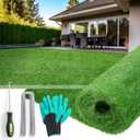 Artificial Grass Turf Outdoor for Garden Landscape Decoration, Fake Rug Mat with Drainage Holes,Synthetic Grass Lawn for Balcony,Backyard,Patio,Gate,Pool Deck, Dog Potty Training Grass 4ftx6ft (4x6ft)