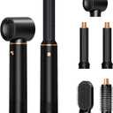 JINYAWA 5-in-1 Blow Dryer Brush & Air Styler Complete Set: Hair Dryer Brush, Hot Air Brush, Air Curler & Air Curling Wrap Hair Styling Tools for Straight, Curl, Dry, Smooth Styling as Gift, Black