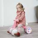 SEREED Colorful Lighting Baby Balance Bike, Toys for 1 Year Old Boys Girls, 12-24 Month Toddler Balance Bike with 4 Silence Wheels, First Birthday Gift (Pink)