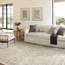 Loloi Amber Lewis Alie Collection ALE-03 Charcoal/Dove 5'-3'' x 7'-9'', .13'' Pile Height, Area Rug, Charcoal/ Dove 