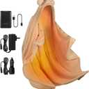 Bearbug Cordless Heated Blanket, Portable Wearable Electric Heated Blanket Shawl Hoodie Battery Operated with Power Bank, Car Charger, Dc Adapter, 3 Heating Level, Machine Washable