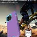 for iPhone 13 Pro Max Case, with Screen Protector, Dust-Proof Port Cover, Full-Body Non-Slip Silicone Rubber Covered, Military Grade Drop-Proof Shockproof Phone Case, Mint/Purple