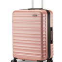  Hardside Medium Checked Luggage, Expandable Hardshell Suitcase with Telescoping Handle, Scratch-Resistant Surface, Four Multi-directional Wheels, Rose Gold