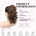 REECHO 12" Ponytail Extension, Classic Loose Curly Wavy Claw Clip Pony tails Hair Extensions Hairpieces for Women (Ginger Brown)