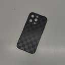 Compatible with iPhone 14 Pro Case Cute Checkered Pattern Design for Girls Women, Soft Silicone Shockproof Protective Designed for iPhone 14 Pro Case-Black