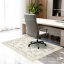 Office Chair Mat for Hardwood Tile Floor, 36"x48"Anti-Slip Under Desk Carpet Protector for Rolling Computer Chair Mat, Machine Washable Office Area Carpet (Chenille,Buttery Yellow)