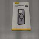 Lamicall Magnetic Case for iPhone 15 Pro Max, for Magsafe - [Diamond Textured Anti-Slip Edge] [Military Grade Shockproof Protection] Translucent Hard Slim Magnet Protective Cover (Black)