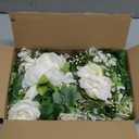 DearHouse 2Pack Artificial Peony Flower Garland - Silk Peony Garland with White Flowers for Wedding Party Table Decoration,6ft/Strand