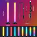 RGB Light Bars 360 Full-Screen Lighting, 2x16.5 Inch Smart RGB IC LED Light Bars for Room, Music Sync TV Lights Bar with Remote, App Control, USB Powered for PC Monitor Backlight Bedroom Gaming Desk