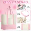 Sanwuta 6 Pcs Canvas Tote Bags Bulk with Outer Pocket Small Sublimation Blank Canvas Tote Reusable Grocery Bag for Women, DIY Craft (Pastel)