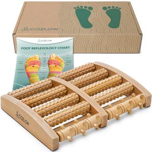 COZLOW - Foot Massager for Plantar Fasciitis Relief - Wooden Massage Roller with Arch Shape Design - Foot Pain Relief, Neuropathy, Heel Spur Pain, Stress Relief, and Relaxation - Muscle Therapy Tool