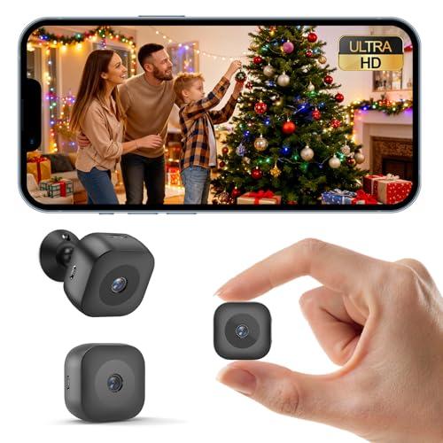 Hidden Camera,Mini Small Camera,HD Security WiFi Wireless Cameras SD Card Storage & App Control,Wireless Surveillance with Magnetic Mount,Motion Detection for Indoor 2 Pcs