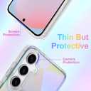 Cute Case for Samsung Galaxy S24 FE Case for Women Girls [ Compatible with Magsafe ] Clear Glitter Girly Aesthetic Rainbow Sparkly Bling Magnetic Phone Cover, Iridescent Geometry