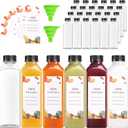 OBKJJ Plastic Juice Bottles 150 pcs 24 oz Empty Plastic Water Bottles with Caps Reusable Clear Beverage Containers for Drinking, Juicing, Smoothie, Water with 2 Brushes, 2 Funnels (24-OZ)