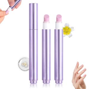 3-in-1 Cuticle Oil Pen,Cuticle Pusher Nail Oil Pen with Ceramic Tip,Dry & Nails,Nail Cuticle Remover Pen,for Moisturize Strengthen Nails(2PCS)