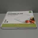 Tempered Glass Cutting Board Set, Large 12x16 Glass Cutting Board for Kitchen with 4 Non-Slip Feet, Heat & Shatter Resistant, Dishwasher Safe, Includes Bonus Sponge & Cloth,Perfect Kitchen Gift-Beige (Beige-Nano Etched Finish)