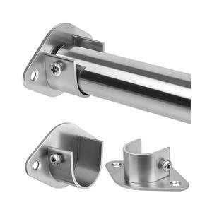 Closet Rod, 17 to 76 Inch Heavy Duty Adjustable Metal Clothing Rack for Hanging Clothes, Closet Poles for Wardrobes, Laundry, Durable Steel, Silver