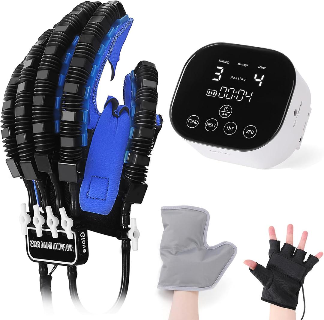 Rehability Robot Gloves Hemiplegia Hand Stroke Recovery Equipment, Hand Dysfunction Training Device for Stroke, Finger Orthosis for Finger Cramps (Left, L)
