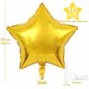 3 x Star Balloons 18 Inch, 10 Pcs Gold Star Shaped Mylar Helium Foil Metallic Balloon for Birthday Party Decorations Baby Shower Wedding Anniversary Backdrop Party Supplies