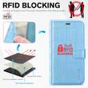 TUCCH Case for iPhone 17e, Wallet Case for iPhone 16e, [RFID Blocking] 4 Card Holder Stand TPU Interior Shell PU Leather Magnetic Protective Flip Cover Compatible with iPhone 17e/16e, Shiny Light Blue