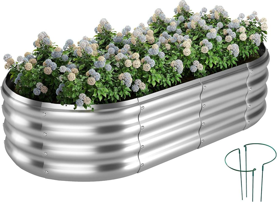 ZFHgarden Raised Garden Bed, 4x2x1ft Raised Beds for Gardening Outdoor for Vegetables Flowers Ground Planter BoxGalvanized Raised Garden Beds