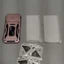 Phone Case for iPhone 16 Case iPhone16 Phone Case with Slide Camera Lens Cover & Kickstand, Dual-Layer Shockproof Military-Grade Drop Protection, for iPhone 16 (Rose Gold)