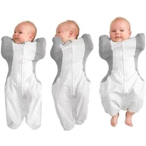 KIDIRA Swaddle for Newborns, Baby Swaddles 1-3 Months 5-13lb, Arms Up Swaddle 1-3 Months Newborn with Moisture-Wicking Fabric, Promotes Healthy Hip Development, 2-Way Zipper & Foot Buttons, 1Pack, Small
