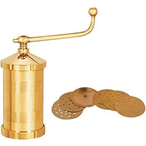 Sahishnu Online & Marketing Brass Sev Sancha Maker,Chakali Maker,Manual Pasta Maker,Shev Maker, Gathiya Murukulu Janthikulu Maker, Machine With 6 Different Jali