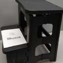 Flottian Folding 2 Step Stool, 8" & 17" Dual Heights, Foldable Step Stool for Adults and Kids, Hold up to 300 lbs, Collapsible Step Stool for Kitchen Bedroom Office Bathroom RV, Black