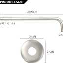 Voolan Shower Arm with Flange and Teflon Tape, Extension Shower Head Arm for Bathroom Fixed Shower Head, Solid Stainless Steel, Wall Mounted (20 Inch,Brushed Nickel)