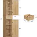 Iwell 66.9" Tall Bathroom Storage Cabinet with 2 Doors & 1 Drawer, 11.8"D