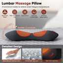 3 in 1 Upadate Rechargeable Electric Lumbar Support Pillow with Adjustable Height for Bed and Chair,Cordless Back Massager for Pain Relief Deep Tissue,Back Massager with Heat for Home & Office
