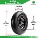 (2-Pack) 4.00-6 Wheelbarrow Tires and Wheels, 13" Pneumatic Tire with 5/8" or 3/4" Bearings, Heavy Duty Replacement Wheel for Wheelbarrow, Garden Cart, Hand Truck