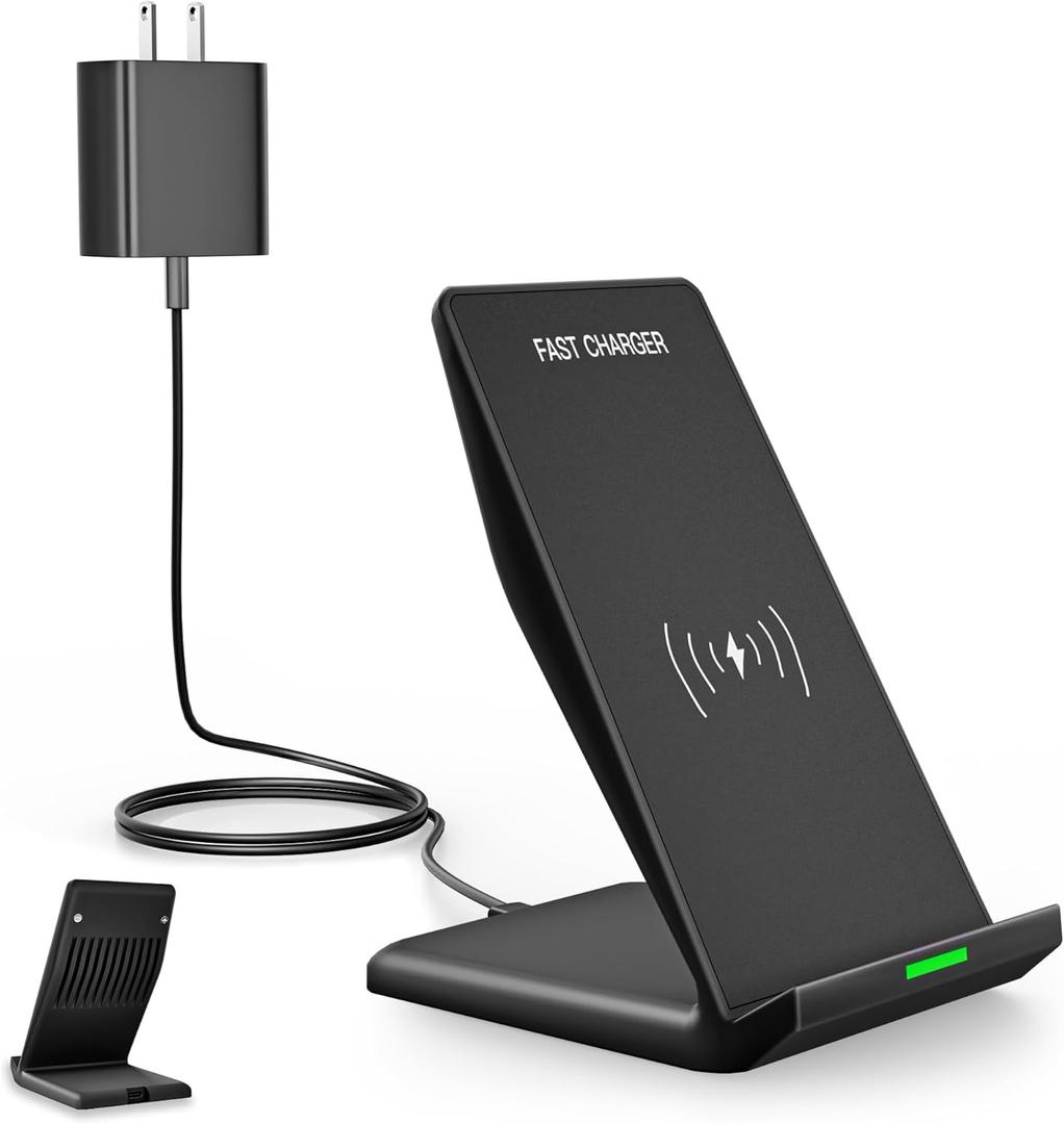Fast Wireless Charger for Samsung, Wireless Charging Stand Desk Phone Charger Stand with PD 20W USB C Plug Adapter for Samsung Galaxy S24 Ultra S24+ S23 S22 S21 S20, Pixel 8 7 Pro, iPhone 17 16 15 14