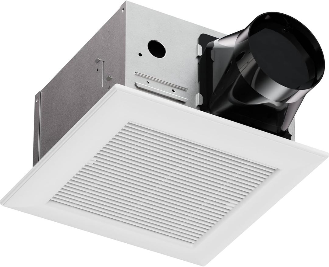 JULLISON Ventilation Fan With Grille for Bathroom and Home, 100CFM, 25W Ceiling Mount Shower Exhaust Fan, 120V, White, Wet Rated, ETL Certified