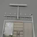 Meangood Jewelry Tree Stand Organizer 3in1 Necklace Organizer Display Bracelet Earrings and Ring Tray Jewelry Holder Hanger Metal（White）