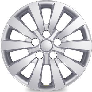 4-Pack Hubcaps Compatible with Nissan Leaf 2011-2025, Sentra 2013-2019, 16 inch 16" Steel Wheel, Wheel Covers Skins, Snap On Tire Cover Replacement (Silver Color)