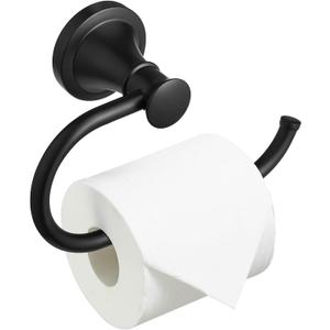BESy Matte Black Toilet Tissue Paper Holder Matte Black Bathroom Accessories Toilet roll Paper Hanger, Wall Mounted, Rustproof (Matte Black)