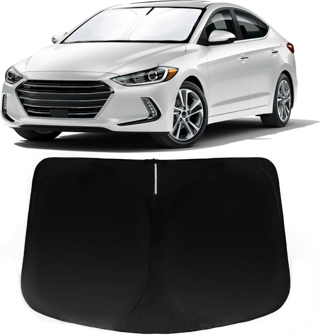 Windshield Sun Shade for Hyundai Elantra 2017-2020, Car Front Window Sunshade with 240T Sun Visor Protector Blocks UV Rays Heat Sun Shield Accessories